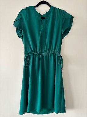 🐢41 Hawthorn Teal Drawstring Waist Mini Dress